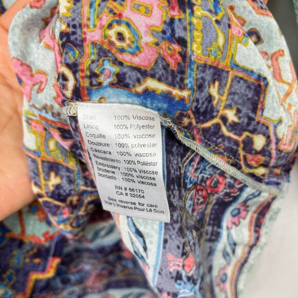 Vineet Bahl Prudence Blouse Womens M Embroidered Paisley Bohemian Anthropologie - Picture 8 of 10